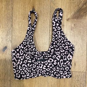 Beach Riot Leopard Twist Bra
